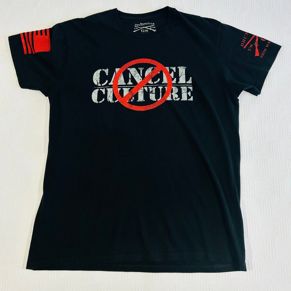 Grunt Style Womens XL Shirt No Cancel Culture Black 100% Cotton - Picture 2 of 8